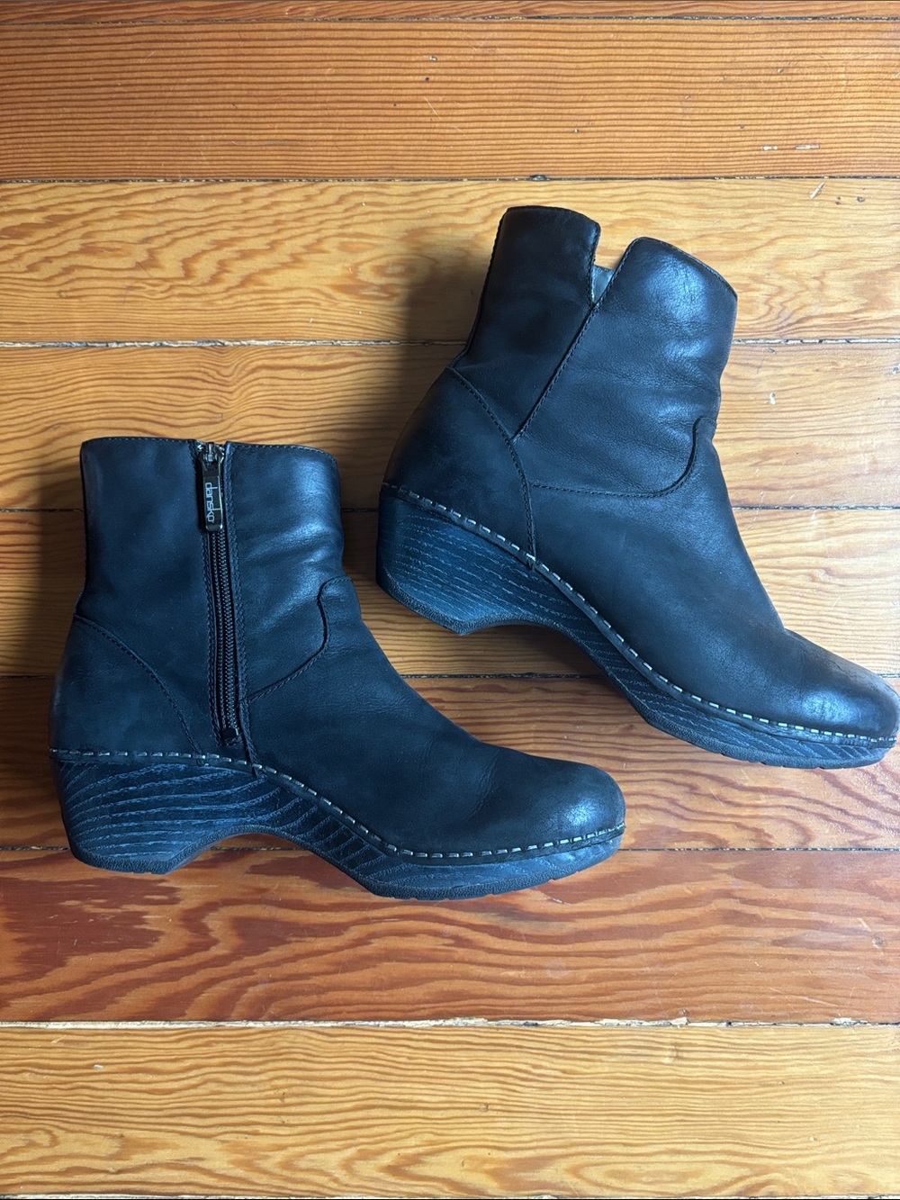 Dansko Meghan Black Clog Ankle Bootie, 38